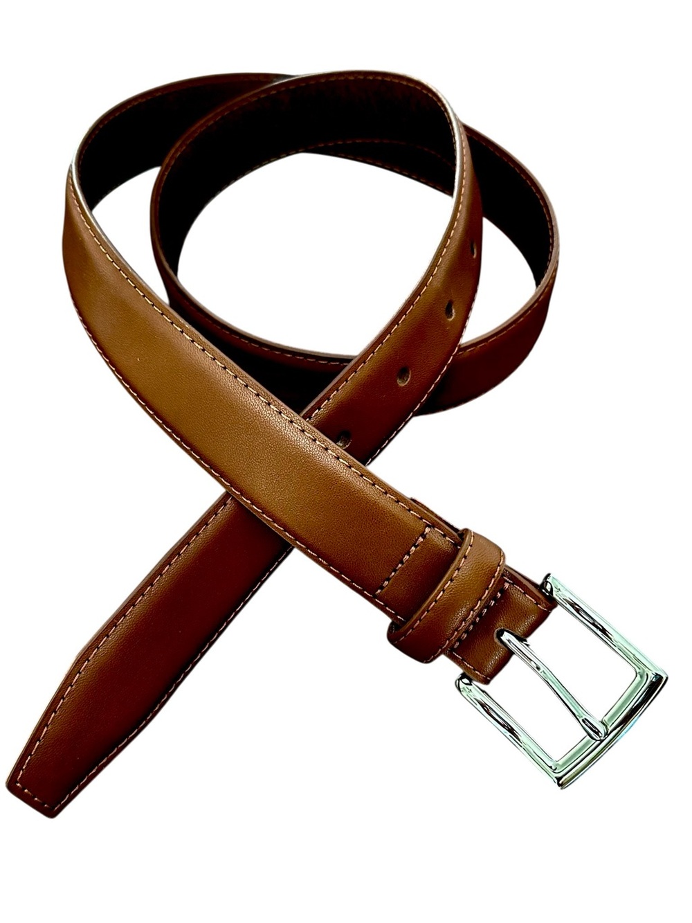 J. Crew Brown Leather Belt Classic Style Silver Hardware Women’s Size 34